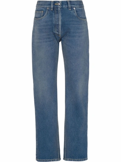 Prada Cropped Straight-leg Jeans In Blue