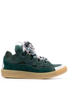 Lanvin Men's Curb Zigzag Low-top Skate Sneakers In Green