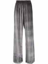 STYLAND FAUX-VELOUR HIGH-WAISTED TROUSERS
