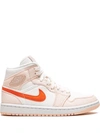 Jordan Air  1 Mid Se "corduroy" Sneakers In Sail/ Orange/ Orange Quartz