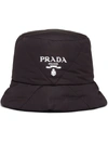 Prada Men's Re-nylon Padded Bucket Hat In Schwarz