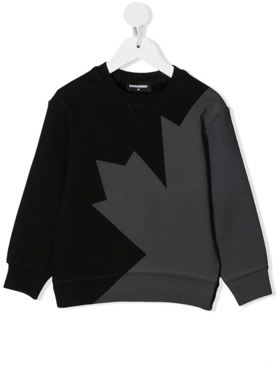 Dsquared2 Maple-leaf Print Sweatshirt In 黑色