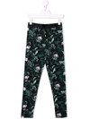 Kenzo Teen Leaf-print Track Pants In 绿色