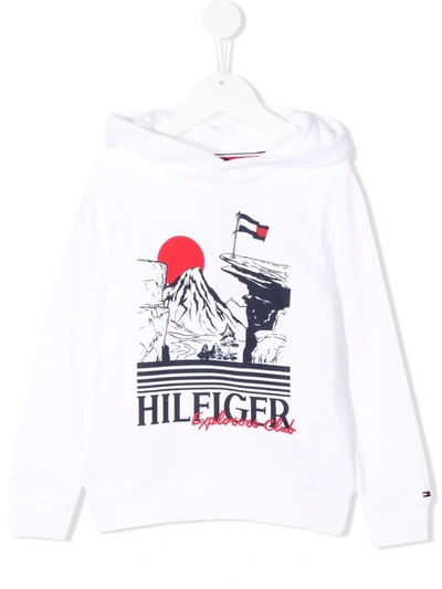 Tommy Hilfiger Junior Teen Explorer Graphic-print Hoodie In White