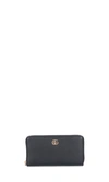 Gucci Black Small Gg Marmont Zip-around Wallet
