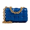 Bottega Veneta Chain Cassette Padded Shoulder Bag In Blue
