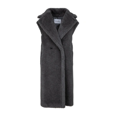 Max Mara Eclisse Teddy Wool, Alpaca And Silk-blend Vest In Grey
