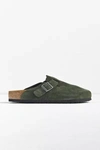 Birkenstock Soft Footbed Suede Clog In Dark Green