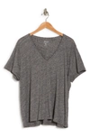 Madewell Whisper V-neck T-shirt In Hthr Pewter