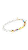 ADINAS JEWELS SMILEY FACE X PEARL ANKLET,ADIJE30068