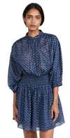 Rebecca Taylor Ikat Shirtdress With Smocking In Nocolor