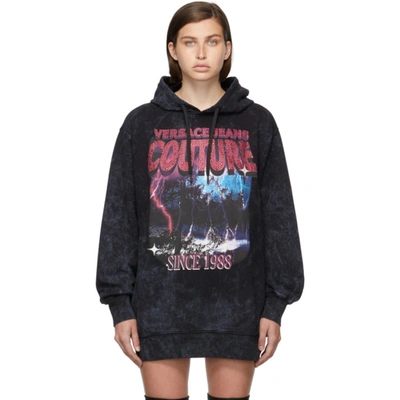 Versace Jeans Couture Couture Graphic Print Hoodie In Black