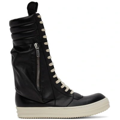 Rick Owens Cargo Basket High-top Sneakers In Black