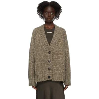 Maison Margiela Brown Botanical Dye Cardigan In Neutrals