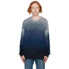 OFF-WHITE BLUE DIAG BRUSHED SWEATER