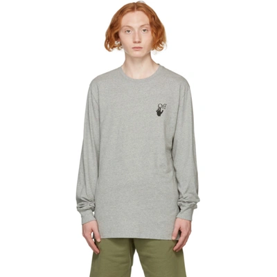 Off-white Logo-print Long-sleeve Sweatshirt In Grey