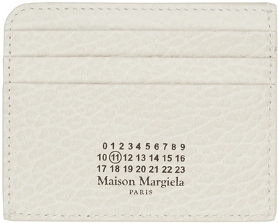 Maison Margiela Four Stitches Logo-print Leather Cardholder In White