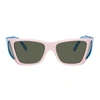 JW ANDERSON PINK & BLUE PERSOL EDITION WIDE FRAME SUNGLASSES