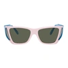 Jw Anderson Pink & Blue Persol Edition Wide Frame Sunglasses In 115331 Pink