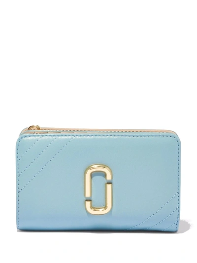 Marc Jacobs The Glam Shot Leather Wallet In Blue