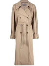 ALBERTA FERRETTI DOUBLE-BREASTED BELTED TRENCH COAT