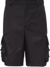 Prada Re-nylon Bermuda Shorts In Black