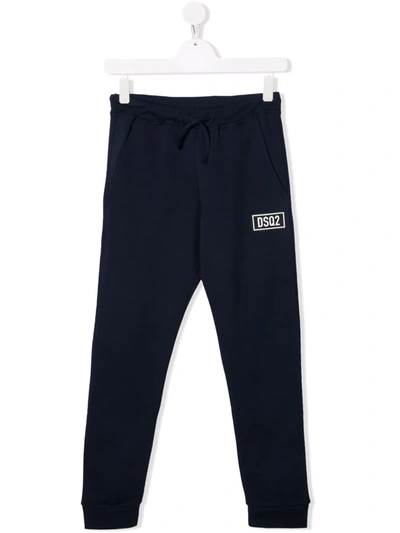 Dsquared2 Teen Logo Tracksuit Bottoms In Blue