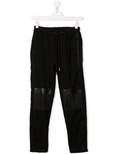 Les Hommes Black Trousers Kids With Drawstring In Nero