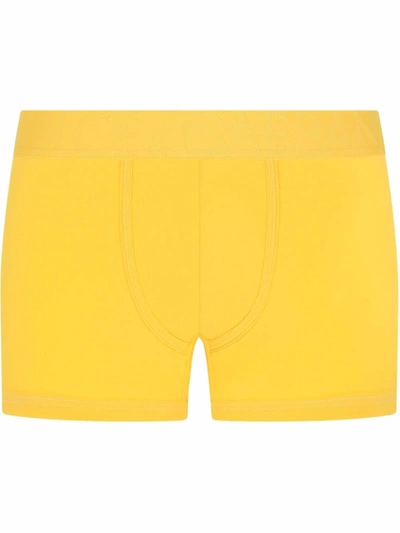 Dolce & Gabbana Logo Waistband Boxers In Yellow
