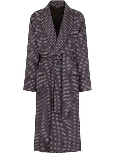 Dolce & Gabbana Geometric-print Silk Dressing Gown