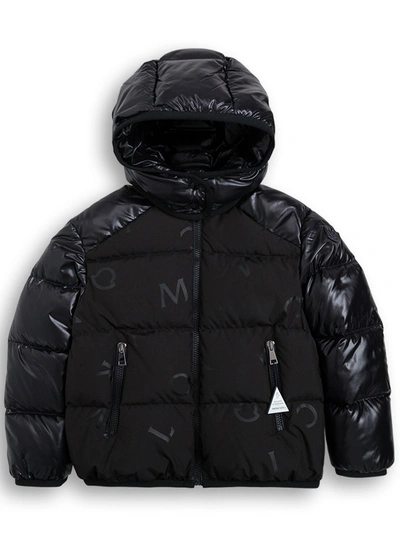Moncler Kids' Ayfer Black Nylon Down Jacket With Logo
