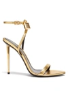 Tom Ford Naked 105 Metallic-leather Heeled Sandals In Gold