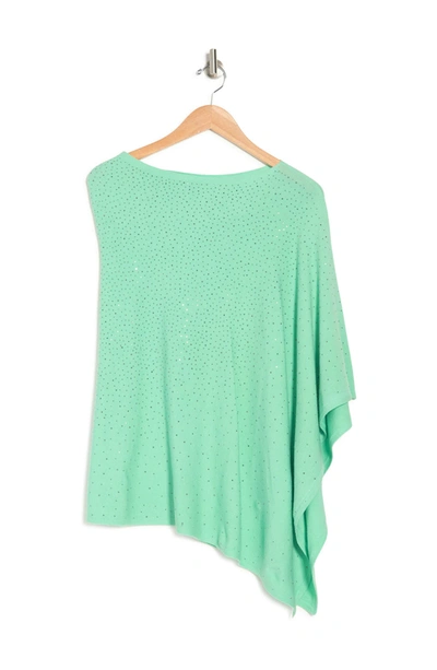 La Fiorentina Sequined Poncho In Green