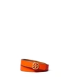 Tory Burch 1" Reversible Double T Belt In Pomander/moose/gold