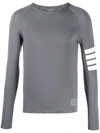 Thom Browne 4-bar Stripe Lightweight Compress Top In Grau