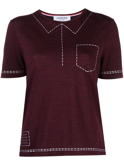 Thom Browne Trompe-l'œil Short-sleeve T-shirt In Rot