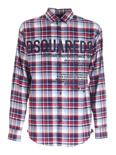 Dsquared2 Ceresio 9 Checked Shirt In Red And Blue In Multicolour