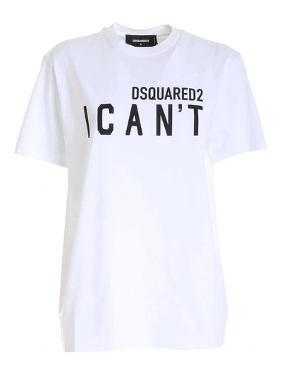Dsquared2 I Cant Jersey T-shirt With Logo In White