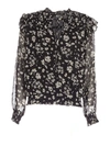 LIU •JO FLORAL PRINTED BLOUSE IN BLACK AND WHITE
