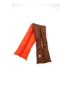 MONCLER PADDED SCARF IN BROWN AND ORANGE