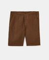 Aspesi Cotton Linen Bermuda Shorts In Brown In Tobacco