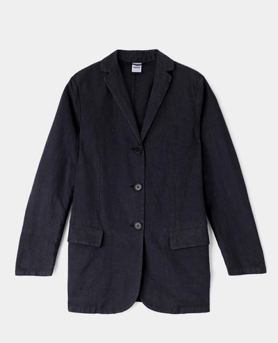 Aspesi Buttoned-up Single-breasted Blazer In Navy