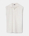 Aspesi Piqué Cotton Jersey Sleeveless Polo In Natural