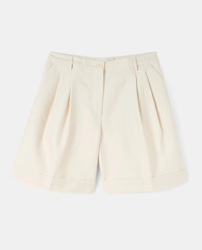 Aspesi Cotton-nylon Canvas Shorts In Natural