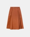 Aspesi Cotton Gabardine Skirt-pants In Brown