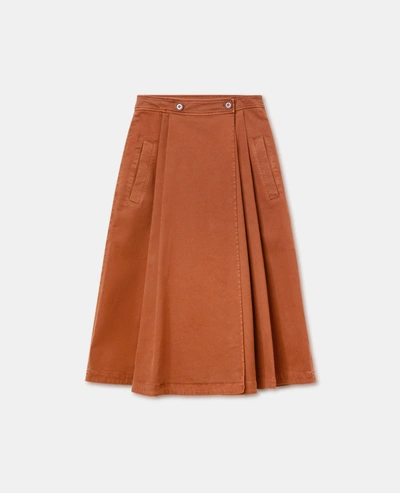 Aspesi Cotton Gabardine Skirt-pants In Brown