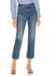 Nili Lotan Terrell Frayed High-rise Straight-leg Jeans In Classic Wash