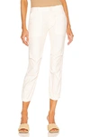 Nili Lotan Stretch Cotton Twill Crop Military Pants In Eggshell