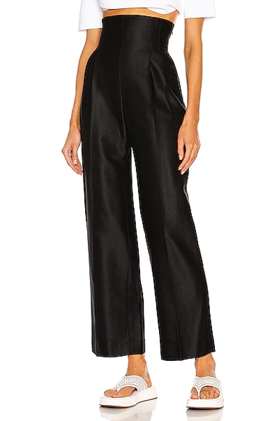 Alaïa High Rise Twill Straight Leg Pant In Noir