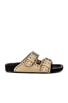 Isabel Marant Lennyo Embellished Suede Sandals In Ecru